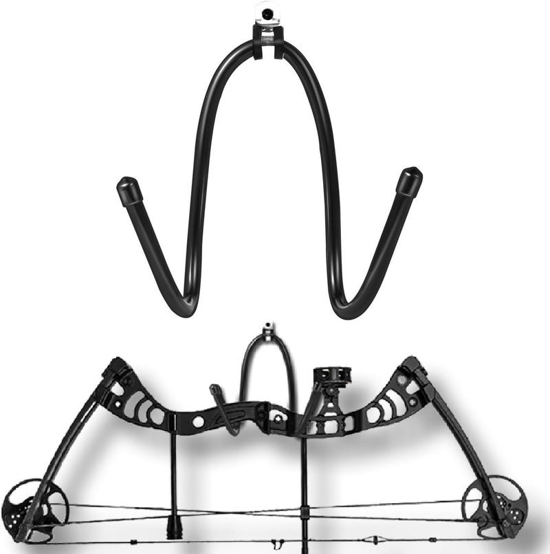 AHOSOUTLY Bow Hanger Display Archery Rack Bow Wall Mount Holder Wall Hook Stand Bow Hold up to 22 Lbs Rubber Protection and No Scratches - Image 1